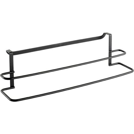 Porte-serviettes double Metaltex 38x10x9 cm Noir (1/4)
