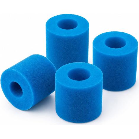 4 Pièces Éponge Filtrante Type S1, Filtre en Mousse pour Piscine, Filtre Piscine Reutilisable, Cartouche Filtre Piscine, Bleu (Type VI-Blau, 4pcs) (1/5)