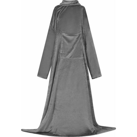 vidaXL Sweat à capuche couverture Gris foncé F Flanelle (1/5)