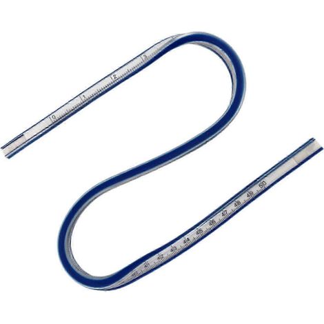 Règle courbe flexible, règle de division double face pour dessin technique et ingénierie, pliable, pour fournitures de bureau, dessin, quilting et patchwork.-50cm (1/5)