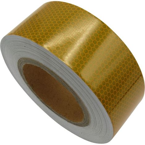 Hi Viz Reflective Tape Yellow (25M X 50MM Sticky Adhesive High Vis Warning) (1/5)