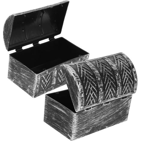 Boîte De 2 Pièces Cas De Stockage De Bijoux Coffret à Bijoux Coffre Trésor Organisateur D'articles Divers Rétro Accessoire Photo Boites De Stockage Plastique (1/5)