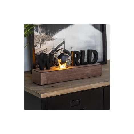 Déco lumineuse à LED mot WORLD L 38 cm - Atmosphera (1/3)