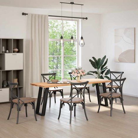 vidaXL Console Table Legs U-Shaped 2 pcs Black 28x(72-73) cm Steel (1/5)