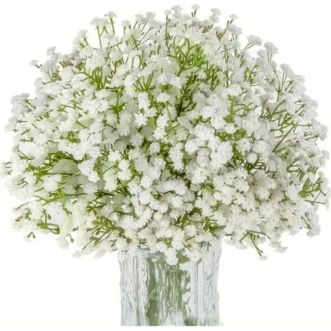 Lot de 10 pièces de souffle de bébé artificiel, 30 cm, fleurs artificielles, réalistes, adaptées aux bouquets de mariage et à la décoration de la maison DIY (1/5)