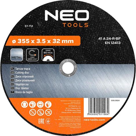 Disco de corte neo 41 A24-R-BF 355 mm 4400 RPM
