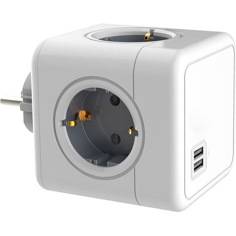 Multiprise Murale Cube,avec 2 Ports USB-A,pour Maison, Salon, Cuisine, Bureau (1/5)