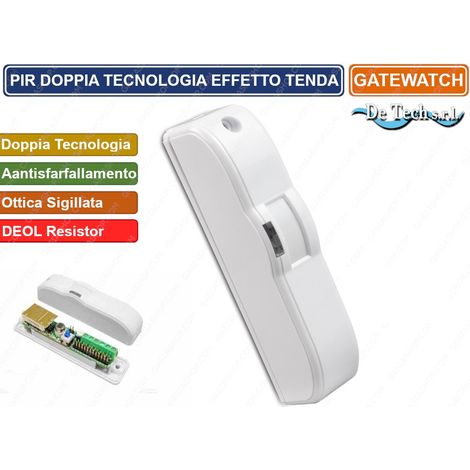PIR SENSORE RIVELATORE DOPPIA TECNOLOGIA EFFETTO A TENDA ANTISFARFALLAMENTO