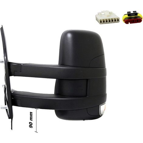 Rétroviseur électrique gauche bras long avec sonde Iveco Daily depuis 2014