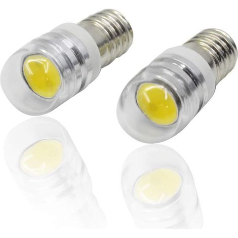4pcs 12V E10 Base Socket Ampoule LED COB 1.5W LED Mise À Niveau Ampoule Remplacement pour Phares Lampes De Poche Torche Ampoules, 3000K Blanc Chaud (1/4)