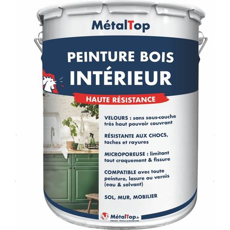 Peinture Bois Interieur - Jaune ocre - RAL 1024 - 15 L - Métaltop