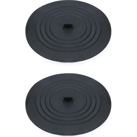 Lot De 2 Bouchons De Vidange en Silicone, Bouchons D'évier, Bouchon Baignoire, 15 cm, pour Évier De Cuisine, Baignoire, Noir