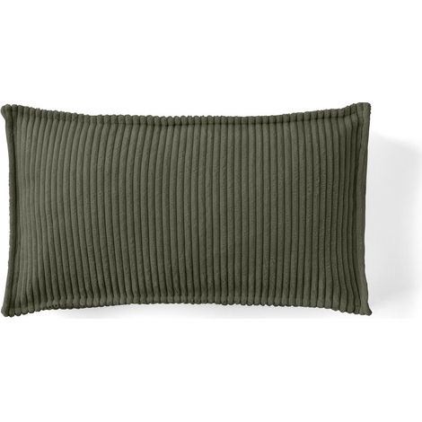 Stella - coussin - en velours côtelé - 32x57 cm - vert (1/4)