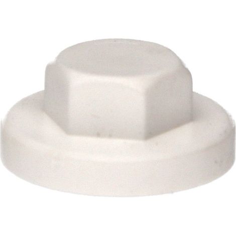 Capuchon Tête hexagonale TH Polyéthylène RAL9010 blanc pur pour vis autoperceuse ou tole de diam 6.3 - 1 pièce (1/3)
