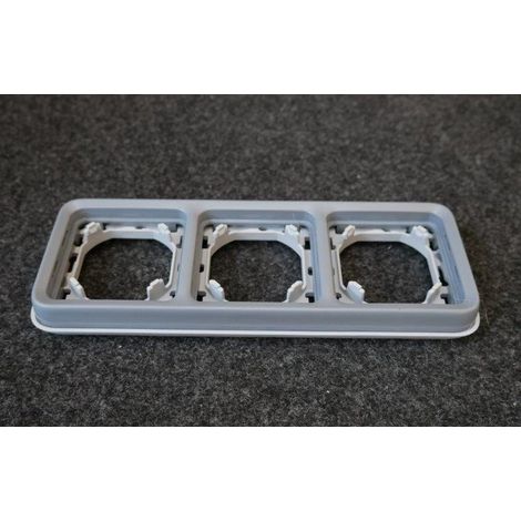 Legrand 069687 - Support Plaque - pour encastré Prog Plexo composable gris - 3 postes horiz