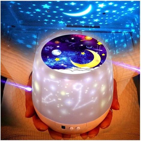Musique Projecteur Lampe Enfant, Pépinière Lampes Étoiles Tournantes Pour Enfants Étoiles (1/5)
