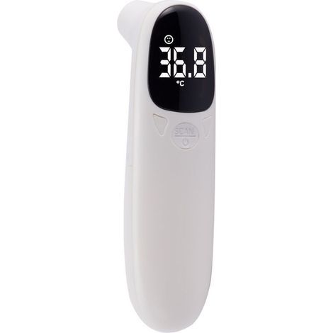 Ulisem Stirn- und Ohrthermometer, berührungsloses digitales Thermometer, Infrarotthermometer mit LCD-Bildschirm, Fieberthermometer für Babys, Kinder, Erwachsene und Gegenstände (weiß) (1/5)