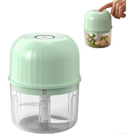 Hachoir à ail électrique, mini hachoir à légumes portable, broyeur à ail, presse-oignons, hachoir à ail électrique multifonctionnel (1/5)