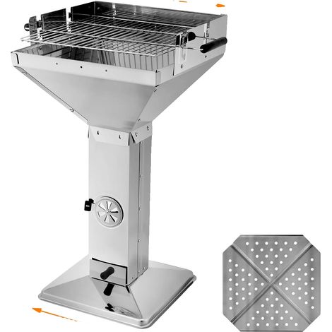 Säulen BBQ Grill, höhenverstellbar, Edelstahlkonstruktion, Typ 2 (1/2)