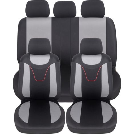 Lupex Shop - Coprisedili auto, anteriori e posteriori, universali adattabili, tessuto poliestere, No Suv (mod. N) colore - Grigio