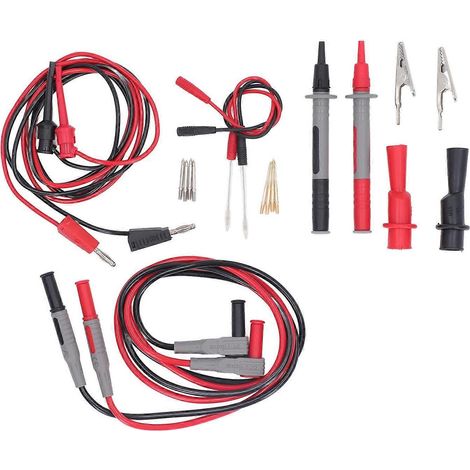 Multifunktionales Multimeter-Testkabel-Set mit austauschbaren Messspitzen, Haken und Pinzette