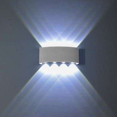8-W-LED-Wandleuchte, moderne weiße Aluminium-LED-Wandleuchte, Innenwandbeleuchtung, Wandleuchte, kaltweißes Licht (1/5)
