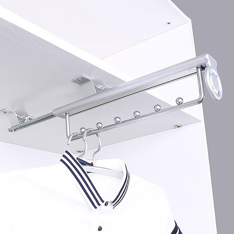 Heavy Duty Porte-vêtements extractible Porte Pantalon Cintre Coulissant,penderie telescopique,Rail de Suspension pour Armoire à vêtements (1/5)
