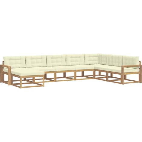 Outdoor Sofa Set 8 pcs White and Cream vidaXL (1/5)