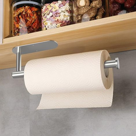 1 Porte Essuie Tout Auto-Adhésif,Support Mural En Fer,Coller Ou Percer,Cuisine Salle De Bain