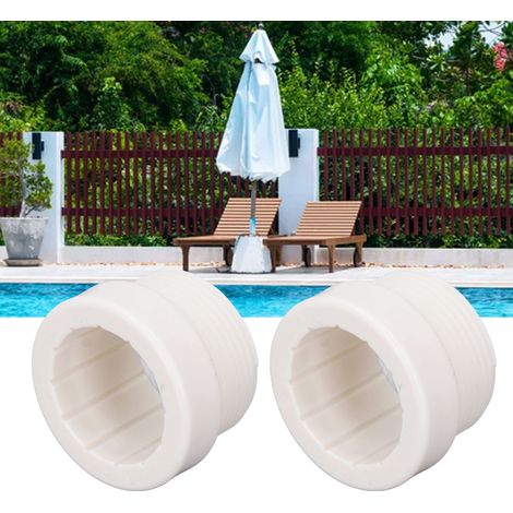 Adaptateur de stabilisation pour parasol de piscine ABS - Kit de 4 adaptateurs filetés pour parasols de patio (5.5x3.5cm, blanc) (1/5)