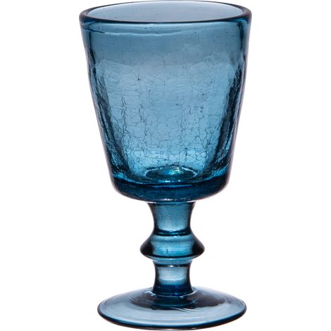 Table Passion - Verre à pied Lussan craquelé 17 cl bleu (lot de 6)
