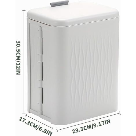 Collapsible Bin with Lid, 12 L - Hanging or Wall Bin for Kitchen Composter, Space Saving with Sliding Lid and Installation by Hook and Adhesive (1/4)