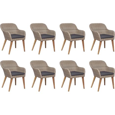 Salon de jardin avec coussins 9 pcs Mobilier de jardin Résine tressée (1/5)