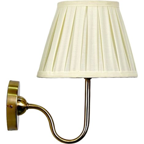 Antike Wandlampe mit plissiertem Stoffschirm (1/5)