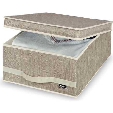 Scatola armadio in poliestere beige 35×45×18 cm