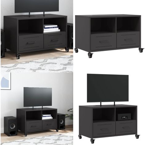 vidaXL TV-Schrank Schwarz 68x39x43,5 cm Stahl (1/5)