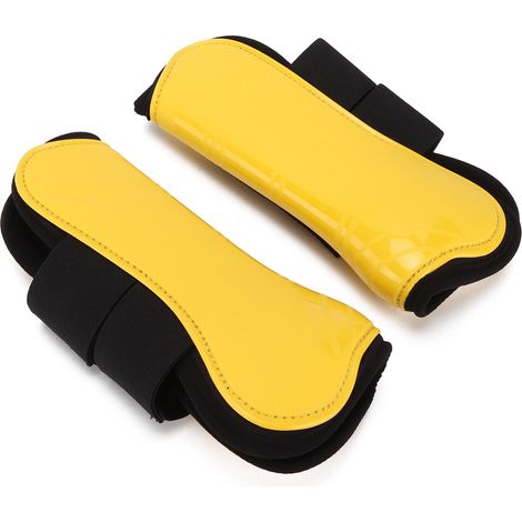Guêtres pour tendons de cheval, lot de 4, protections confortables et réglables pour le saut d'obstacles, jaunes, lot de 2, guêtres pour membres antérieurs (M) (1/5)