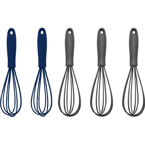 Fouet En Silicone - Acier Inoxydable - Pour Cuisine Et Pâtisserie - Lot De 5 (1/5)