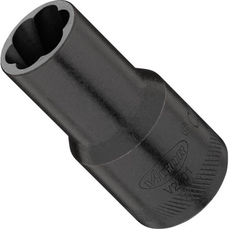 VIGOR Embout extracteur à rainure hélicoïdale 12,5 mm (1/2") carré creux, L 34 mm, V2401 (1/2)