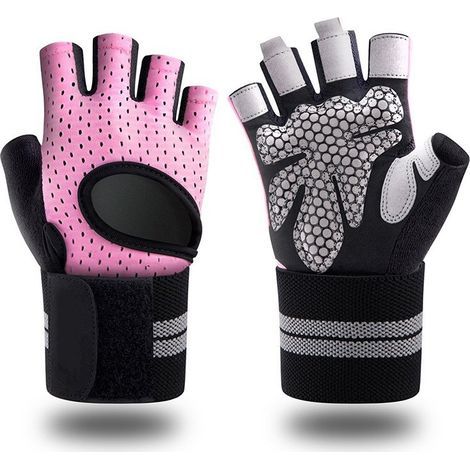 Gants de Gym pour Homme et Femme - Gants Respirants pour Femme - en Silicone antidérapant - Protection de la Paume - pour entraînement, Cyclisme, tractions