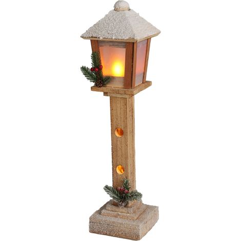 Weihnachtliche Deko-Laterne aus Holz mit LED, 52 cm (1/4)