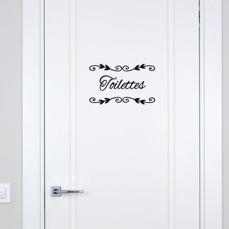 Sticker mural toilettes déco chic noir brillant 21cm x 13cm – Lettres adhésives pour pose facile – Apportez une touche élégante à votre intérieur – Adzif.Biz Le Sticker De Decoration (1/5)