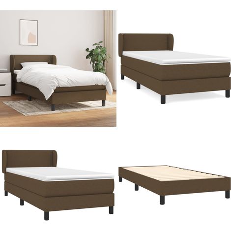 Boxspringbett mit Matratze Dunkelbraun 100x200 cm Stoff - Boxspringbett - Doppelbett - Lattenrost - Bettrahmen - Massivholzbette - Home & Living (1/5)