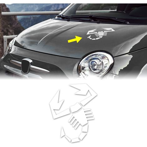 Adesivo Scorpione Abarth Prespaziato, h 24 cm - Colore: BIANCO