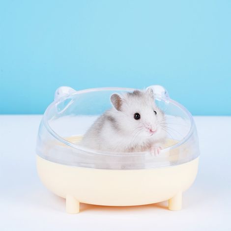 Hamster salle de bain baignoire bain bassin de sable toilette double usage ours doré bain sable urine sable anti-éclaboussures 1PC (1/3)