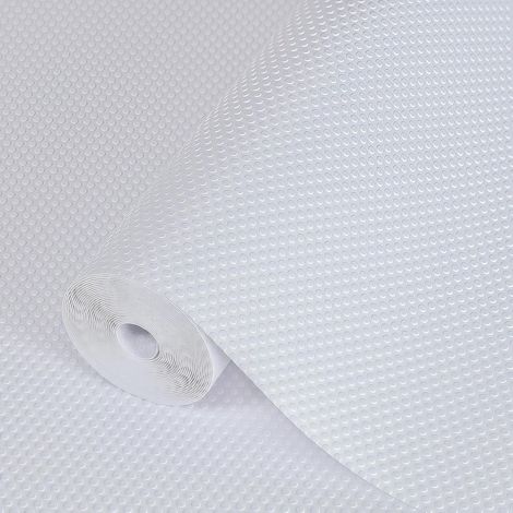 Tapis Fond de Tiroir Non-adhésif Antidérapant, Rouleau Protection pour Tiroir Cuisine, Protege Etagere Placard Frigo, EVA Plastique Film Protecteur pour Meuble (Blanc Point, 40x450cm) (1/5)