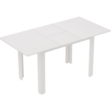 Tavolo da pranzo allungabile 120-160 x 80 cm bianco lucido in MDF (1/5)