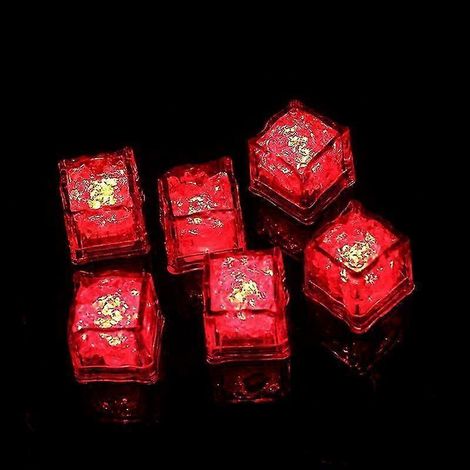 Lot de 12 glaçons rouges lumineux réutilisables avec lumières LED, parfaits pour les clubs, les bars et les fêtes. (1/5)