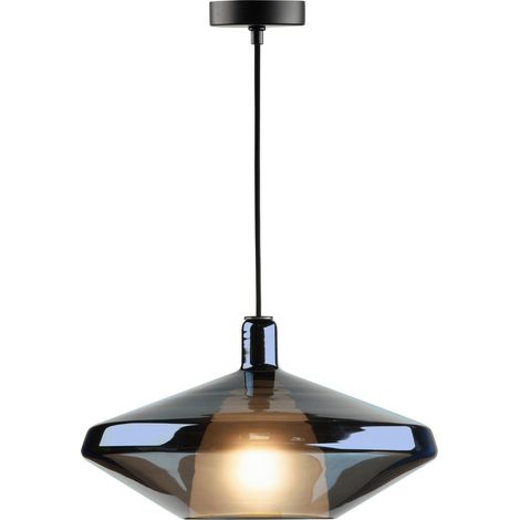Dar Esmeralda Suspension Esmeralda grand format en verre bleu et opale