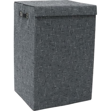 Shadow Fabric Foldable Laundry Hamper with Lid (1/4)
